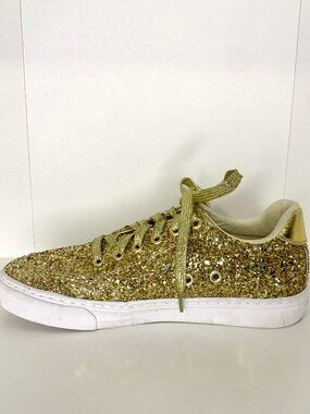 Gold Glitter Canvas Shoes Size 7